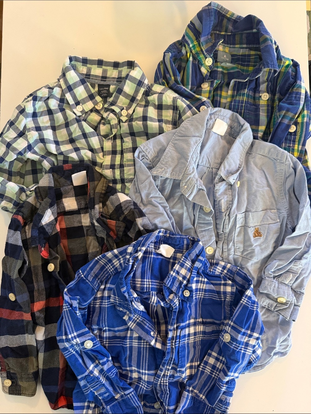GAP Multi-Blue Plaid & Chambray Button-Down Shirt Pack